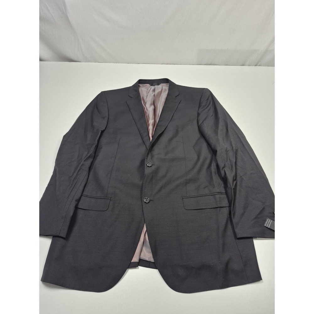 Emilio Ciro Suit Jacket Mens 46 Long Black Wool Turbo 160 2 Button Italy
